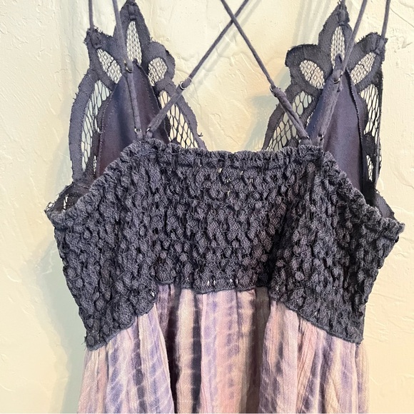 FREE PEOPLE FP ONE Adells Slip Tie-Dye Lace Dress Blue Sz XS Boho Fairy Festival - Picture 8 of 10